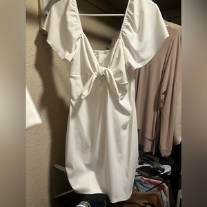 Body con white mini dress